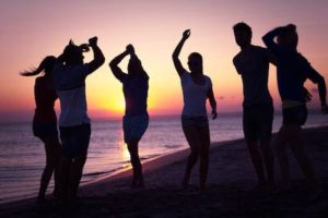 dancing on the beach